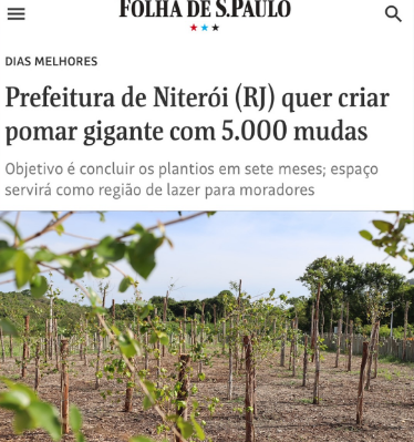 Maior pomar urbano do Brasil é destaque da imprensa fora do Rio de Janeiro